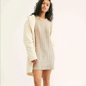 New Free People Good as Gold Cable Knit Sweater